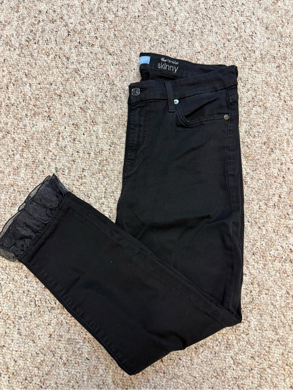 7 For All Mankind Black Skinny Women's Jeans